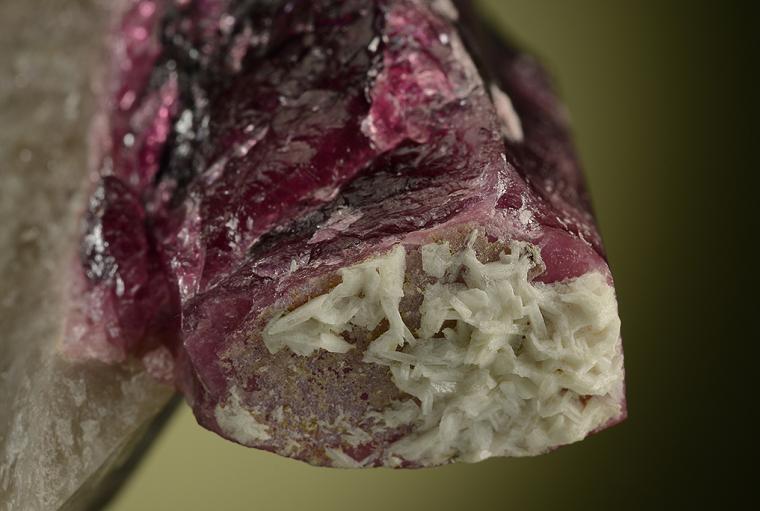 ELBAITE on QUARTZ var. Smoky